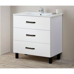 Conjunto móvel e lavatório Petra cor branco 80x45cm