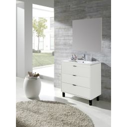 Conjunto móvel de casa de banho e lavatório Gio cor branco e preto 80x45cm