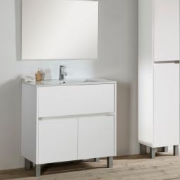 Móvel de casa de banho Teleno cor branco 80x45cm