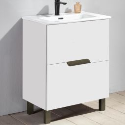 Conjunto móvel de casa de banho e lavatório Cynthia cor branco 60x45cm