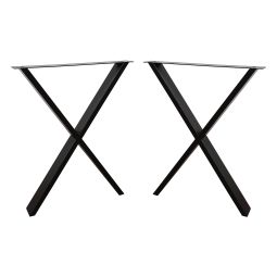 Kit 2 pernas em X para mesa 58x71cm preto mate