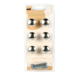 Pack 6 puxadores zamak 25 mm níquel