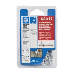 Rebite alumínio/aço 4x12 mm 105 uds