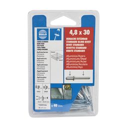 Rebite alumínio/aço 4,8x15 mm 70 uds
