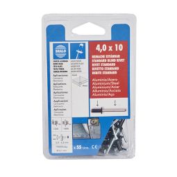 Rebite lacado preto 4x10 mm 55 uds