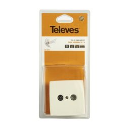 TOMADA TERMINAL ENCASTRÁVEL TV-FM 4-18DB + EMBELL.