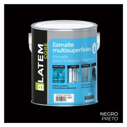Esmalte multisuperfícies à base de água acetinado preto 2,5L Blatem Core