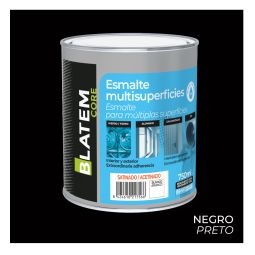 Esmalte multisuperfícies à base de água acetinado preto 750ml Blatem Core