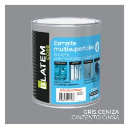 Esmalte multisuperfícies à base de água acetinado cinza cinzento 750ml Blatem Core