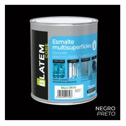 Esmalte multisuperfícies à base de água brilho preto 750ml Blatem Core