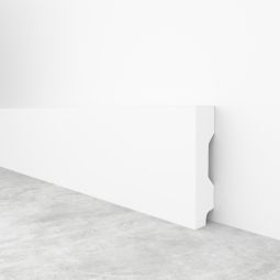 Rodapé poliestireno branco resistente à água passa-cabos 225x5cm 