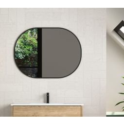 Espelho Oval Pill 100x75 cm Borda Preta