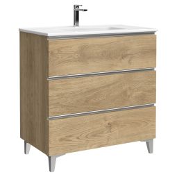 Móvel de casa de banho Eyra cor carvalho natural 80cm
