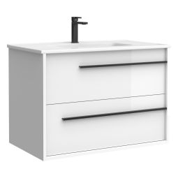 Móvel de casa de banho suspenso Tyra cor branco 80cm