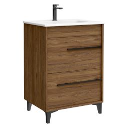 Móvel de casa de banho Tyra cor nogueira 60cm