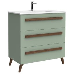 Móvel de casa de banho Nilsa cor verde folha 80cm