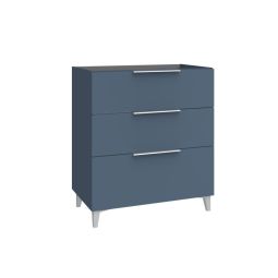 Móvel de casa de banho Agneta cor azul mate assimétrico 80x45cm