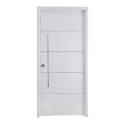 Porta de entrada metálica Insert branca direita 210x91cm