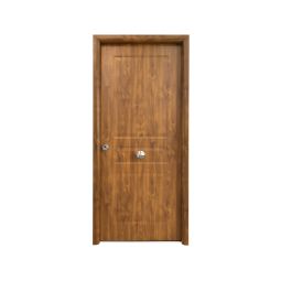 Porta de entrada metálica castanho 210x91cm Stam direita