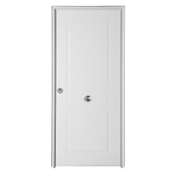 Porta de entrada metálica branca 210x91cm Stam esquerda