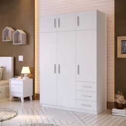 Roupeiro 3P 3G Alt Branco 190Cm