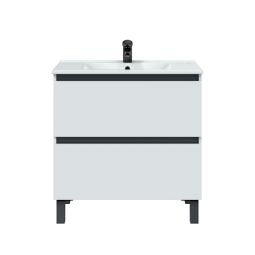 Móvel de casa de banho Ona cor branco e cinzento antracite 80x45cm