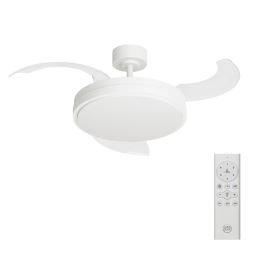 Ventoinha de teto branco com luz LED e motor DC 107cm Ori M Arteconfort