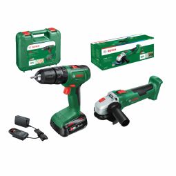 Kit de taladro 18 V 1x2,5 Ah + amoladora 18 V 115 mm sem bateria Bosch