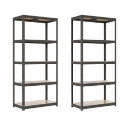 Pack de 2 estantes antracite 180x90x40 500 kg Cooke & Lewis