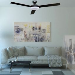 Ventoinha De Teto Com Luz Dc 3 Lâminas Preto Galerna 132 Cm