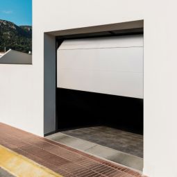 Porta de garagem seccionada motorizada branca 200x240 cm