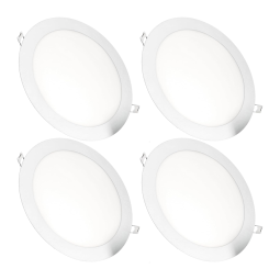 4x lâmpada embutida LED redonda de 18w, embutido, luz cct, furo 200-205 mm