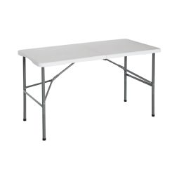 Mesa dobrável 122cm retangular branco restauração 7house