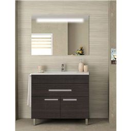Móvel de banho bahia lavatório e espelho oak sinatra 100x45cm