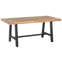 Mesa de refeição de jardim scania 170 cm 80 cm madeira de acácia preto