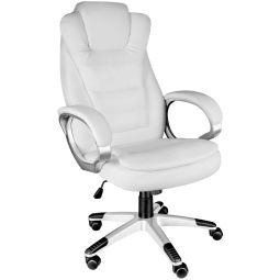 Cadeira de escritório ergonómica giratória 360º com apoio de braços, branco