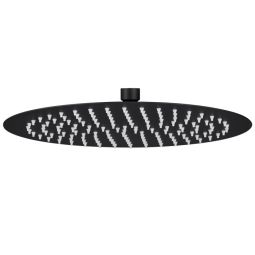 Chuveiro - redondo - preto - 20cm - inox - ultra-fino - anti-calcário