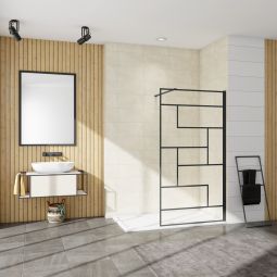 Painel de duche serigrafada,vidro easyclean 8mm,barra1 90cm,120x200cm