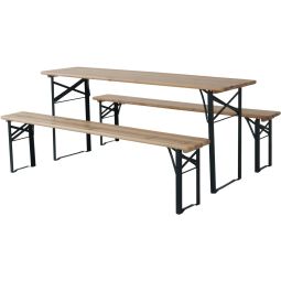 Mesa dobrável de jardim brasserie com 2 bancos "lisboa" - 176 x 46 x 75 cm