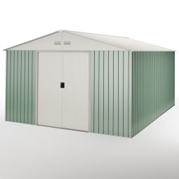 Abrigo de jardim 15,5m2 Wasabi - porta de correr larga - verde bege