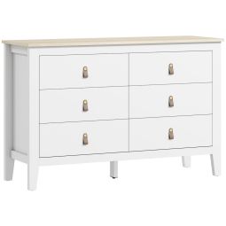 Cómoda com 6 gaveta 120x40x78 cm color blanco Homcom