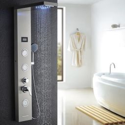 Painel de coluna de chuveiro de hidromassagem quadrado de aço inoxidável au