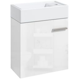 Móvel com lavatório 40x23x50 cm mdf e cerâmica color blanco Homcom