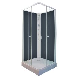 Ondee - cabina de duche minea - perfis de alumínio - base cinzenta - 80x80