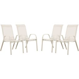 Poltrona de jardim textilene "cordoba" - fénix - crua - kit de 4