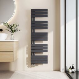 Emke radiador toalheiro água quente 132x40cm, 570w, antracite, plano