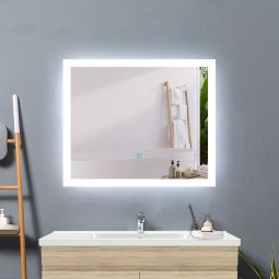 Espelho de casa de banho LED 60×50cm + anti-embaciamento