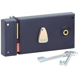 Serratura horizontal preta em epóxi 140x85 mm thirard com cilindro de volta