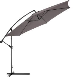 Tectake chapeu sol metal, poliester, protecao uva, capa protetora, cinzento