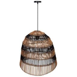 Lâmpada de teto de rattan marrom d56x55,5h cm